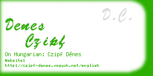 denes czipf business card